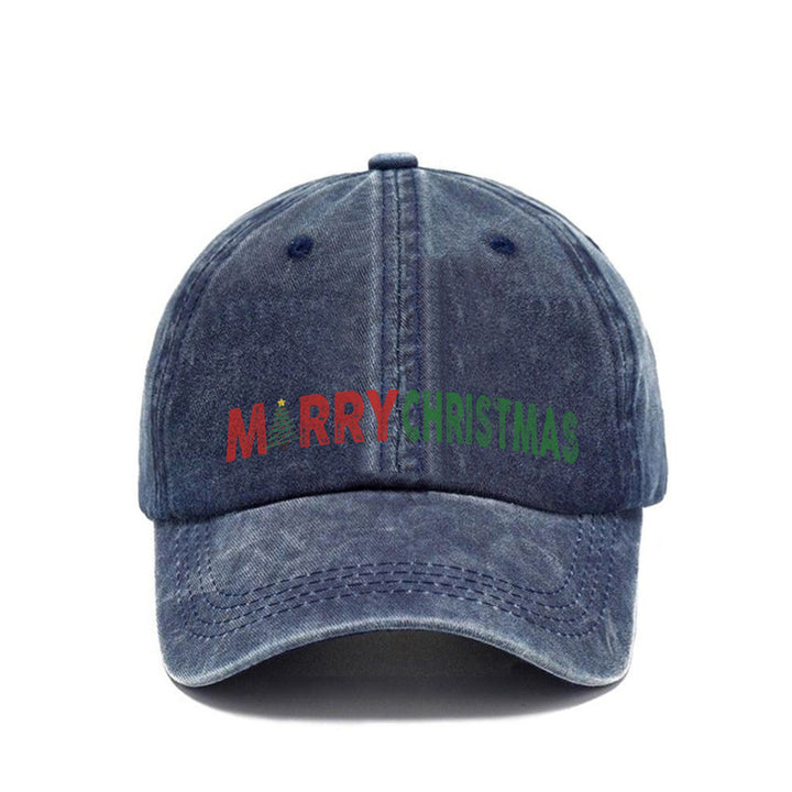 Retro Christmas Letter Casual Washed Cap