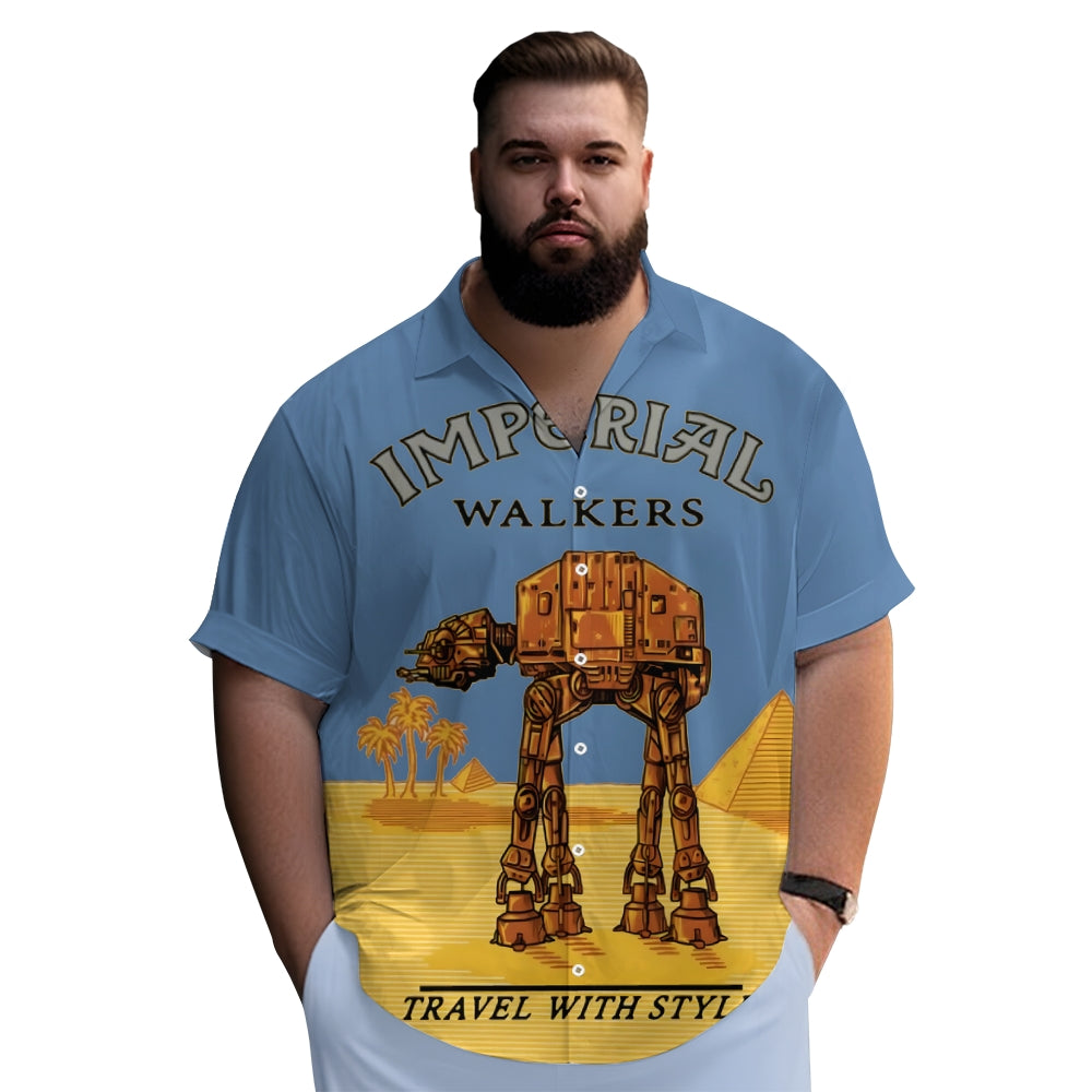 Travel with the Giant Armored Walker Print Shirt Short Sleeve Shirt 2406002522