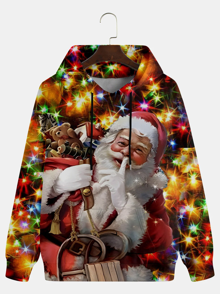 Christmas Lights and Santa Hoodie Sweatshirt