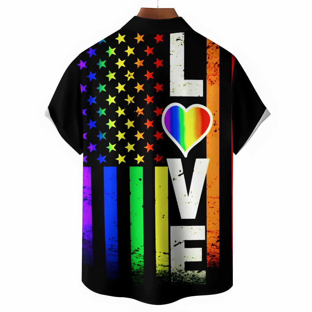 Rainbow Flag Pride Month Short Sleeve Shirt 2404001808