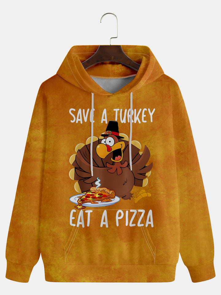 Thanksgiving Funny Turkey Illustration Hoodie Sweatshirt