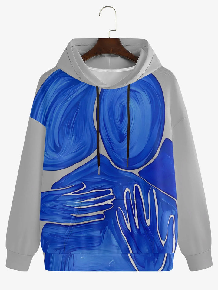 Abstract Art Vintage Textured Hooded Sweatshirt