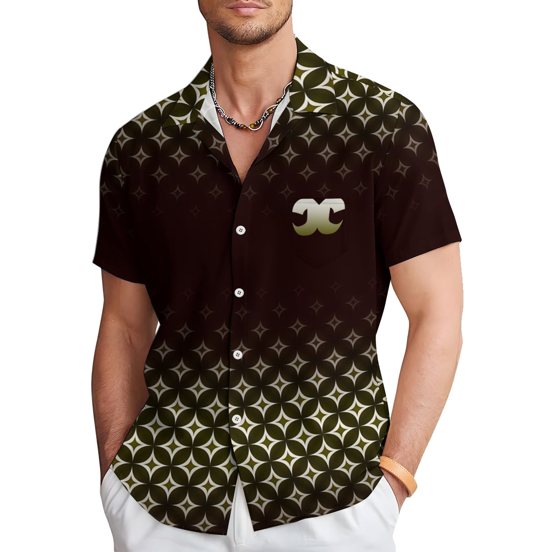 Men's Classic Patterned Casual Short Sleeve Shirt 2404001440