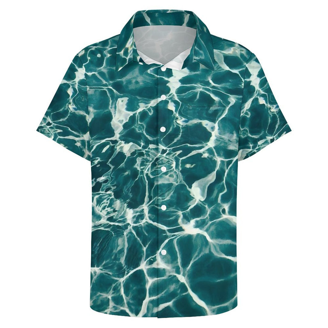 Hawaiian Men's Wave Pattern Short Sleeve Shirt 2304108630