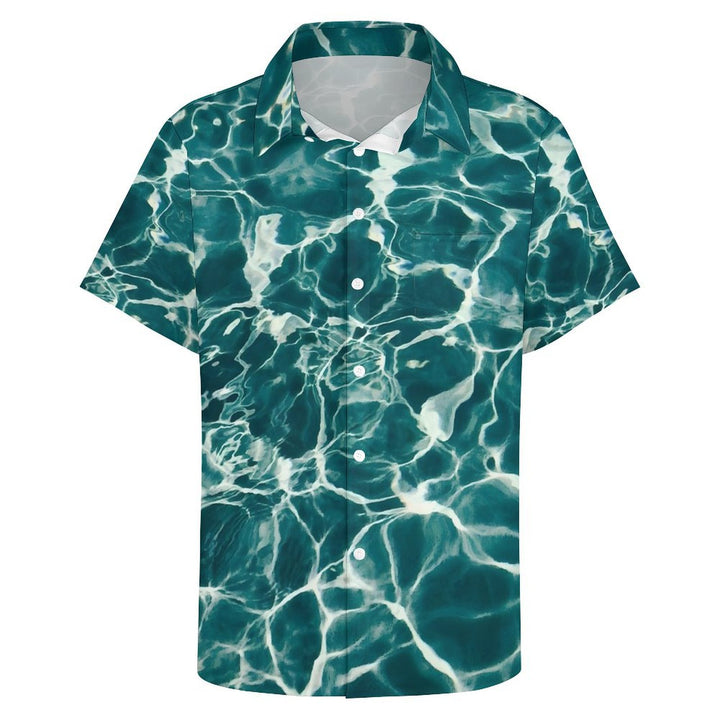 Chemise à manches courtes à motif de vagues hawaïennes pour homme 2304108630