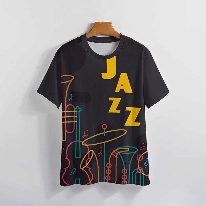 Men's JAZZ Music Round Neck Casual T-Shirt 2401000109