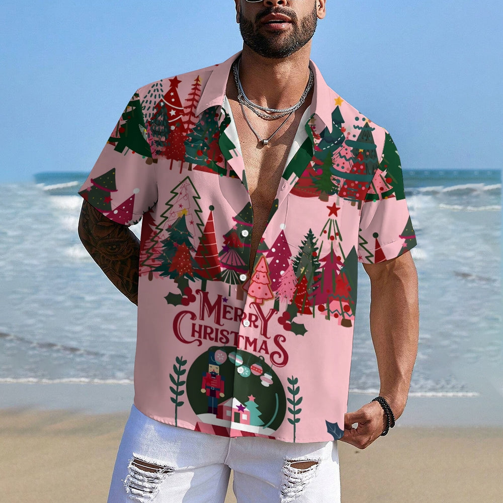 Christmas Tree Casual Short Sleeve Shirt 2409006211