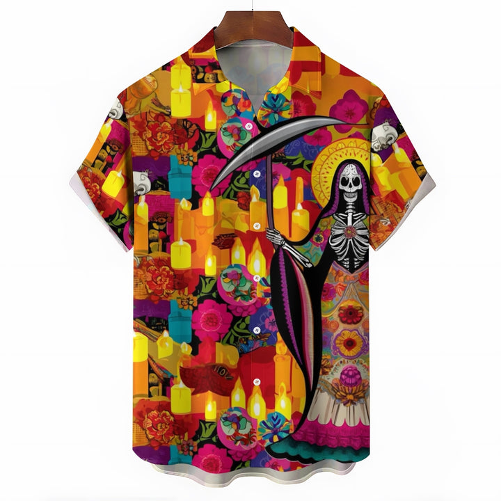 Mexican Culture Candlelight Short Sleeve Shirt 2408000564