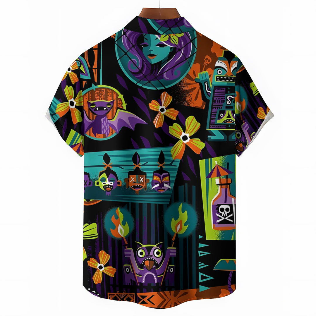 Men's Tribal Print Casual Short Sleeve Shirt 2404000878