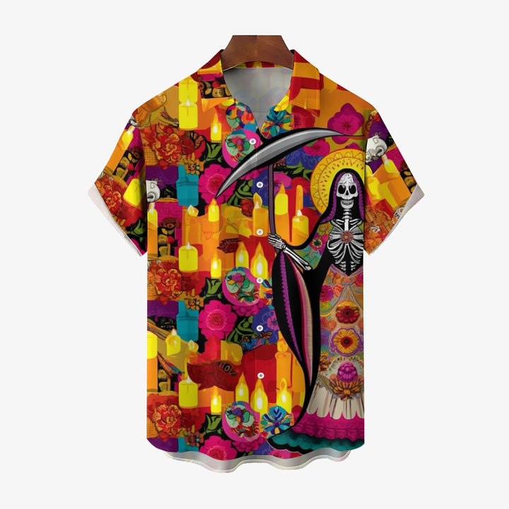 Mexican Culture Candlelight Short Sleeve Shirt 2408000564