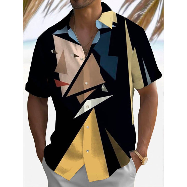 Men's Abstract Art Short Sleeve Shirt