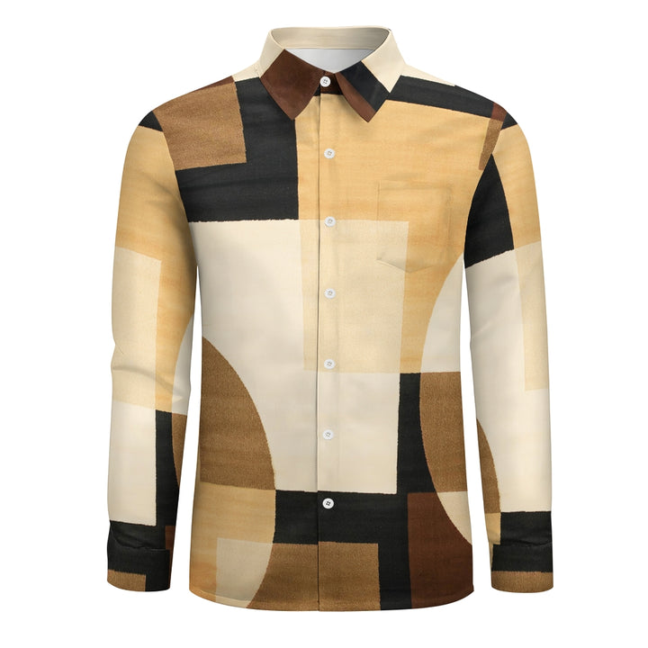 Men's Vibrant Colorblock Long Sleeve Casual Shirt 2411003906