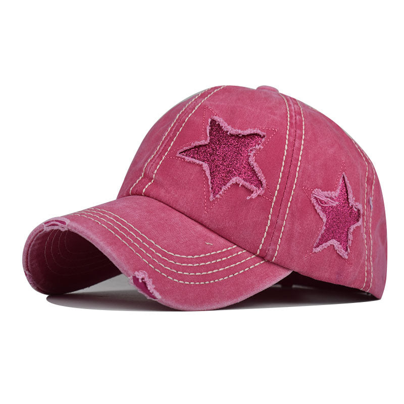 Five-Pointed Star Washed Baseball Cap 240203494