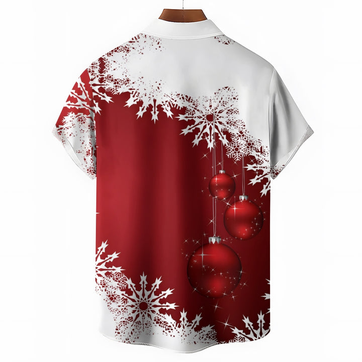 Christmas Ornament Ball Casual Large Size Short Sleeve Shirt 2408003956