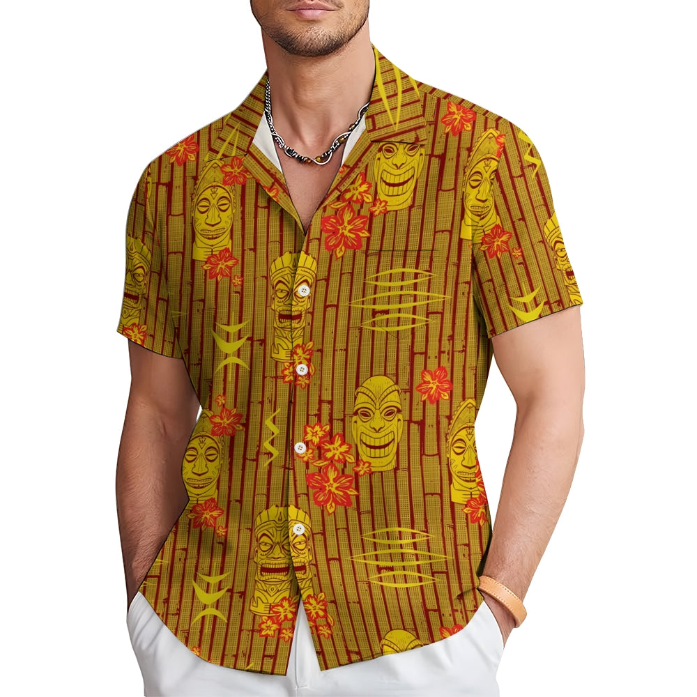 TIKI ART Casual Short Sleeve Shirt 2408004190