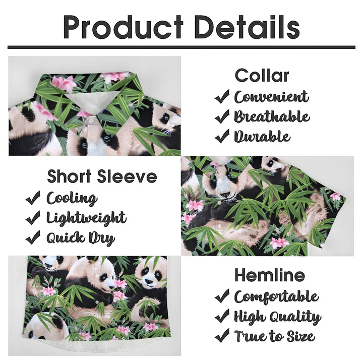 Panda Bamboo And Flowers Casual Shirt 2412006955