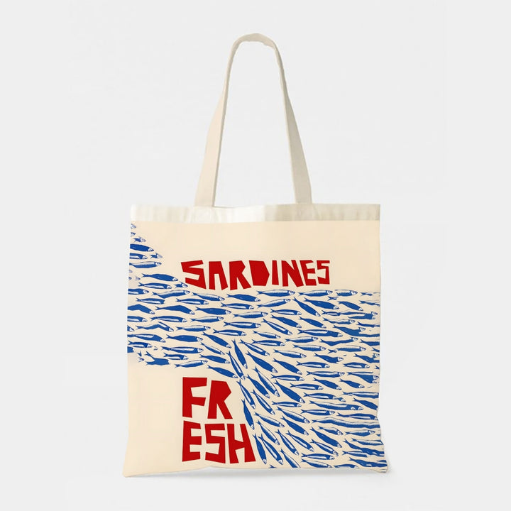 Fish Letter Print Casual And Versatile Tote Bag