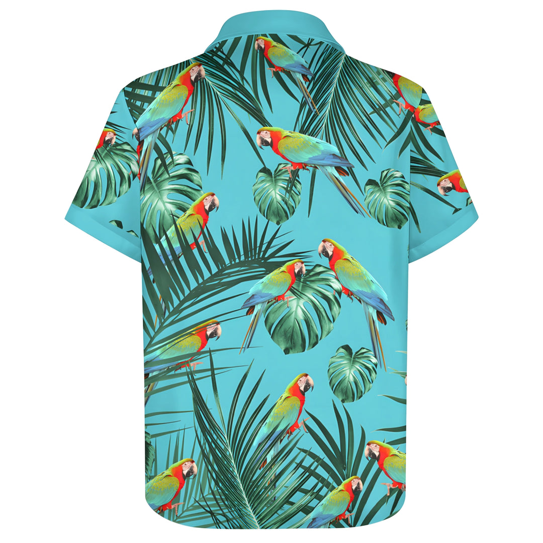 Men's Hawaiian Parrot Print Casual Short Sleeve Shirt 2403000912