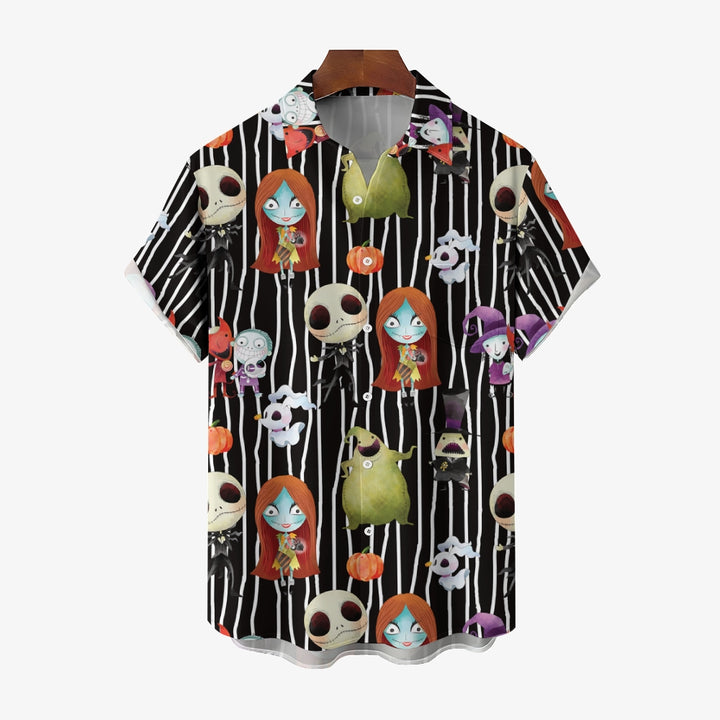 Cartoon Character Halloween Casual Large Size Short Sleeve Shirt 2407004411