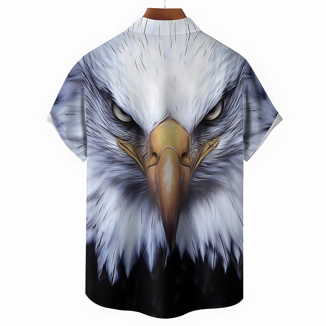 Men's Eagle Casual Short Sleeve Shirt 2404000408