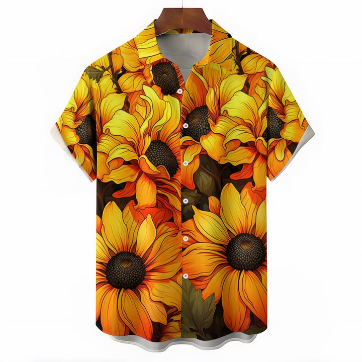 Men's Sunflower Casual Short Sleeve Shirt 2404000379