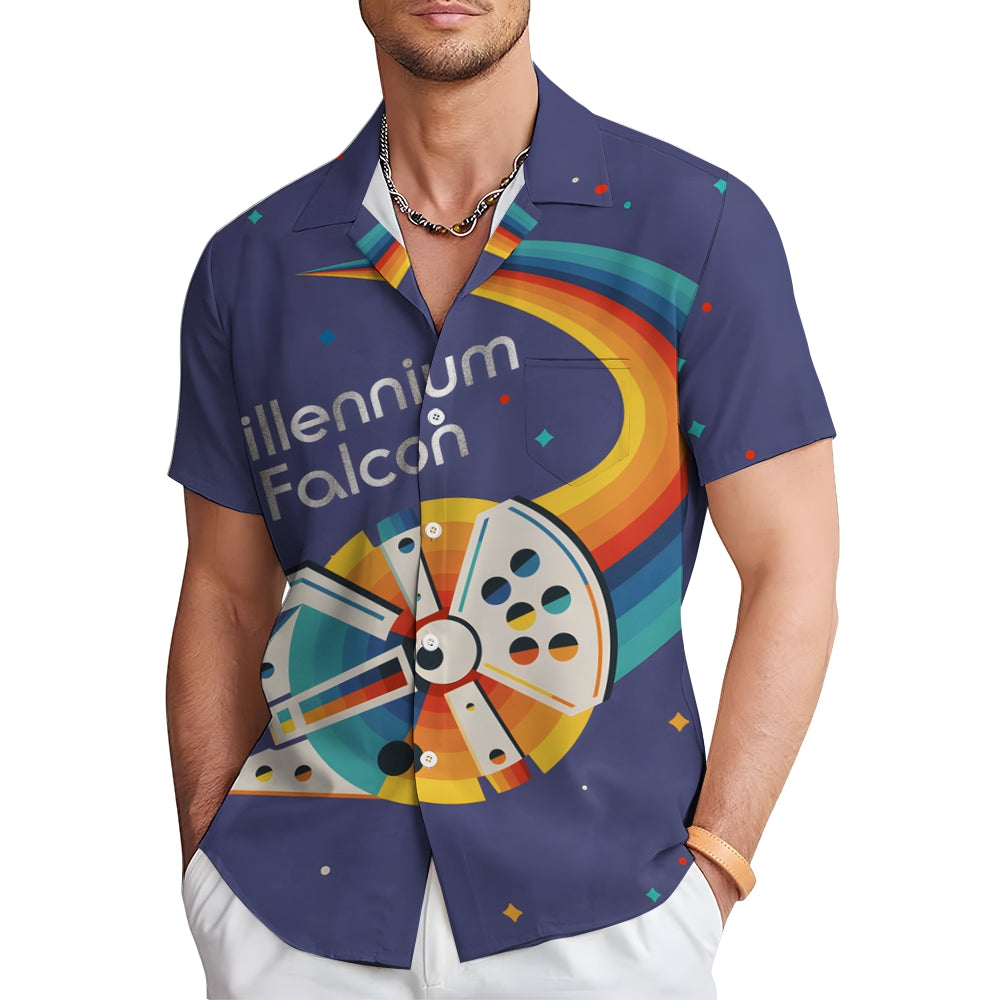 Millennium Falcon Printed Casual Short Sleeve Shirt 2408002117