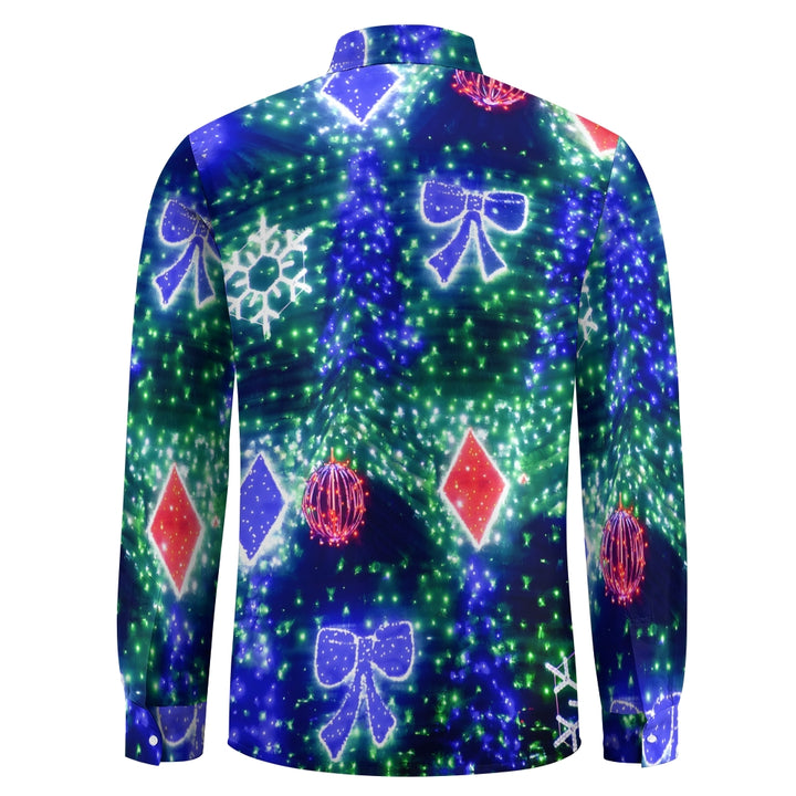 Shiny String Lights Print Long Sleeve Shirt 2410006407