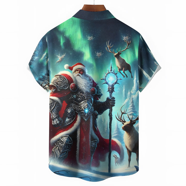 Christmas Santa Warrior Casual Short Sleeve Shirt 2411003332