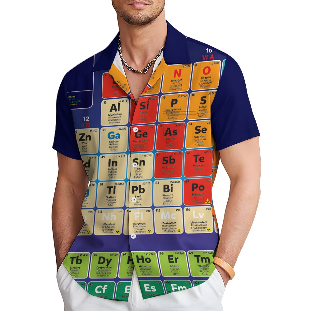 Men's periodic table print short sleeve shirt 2408005741