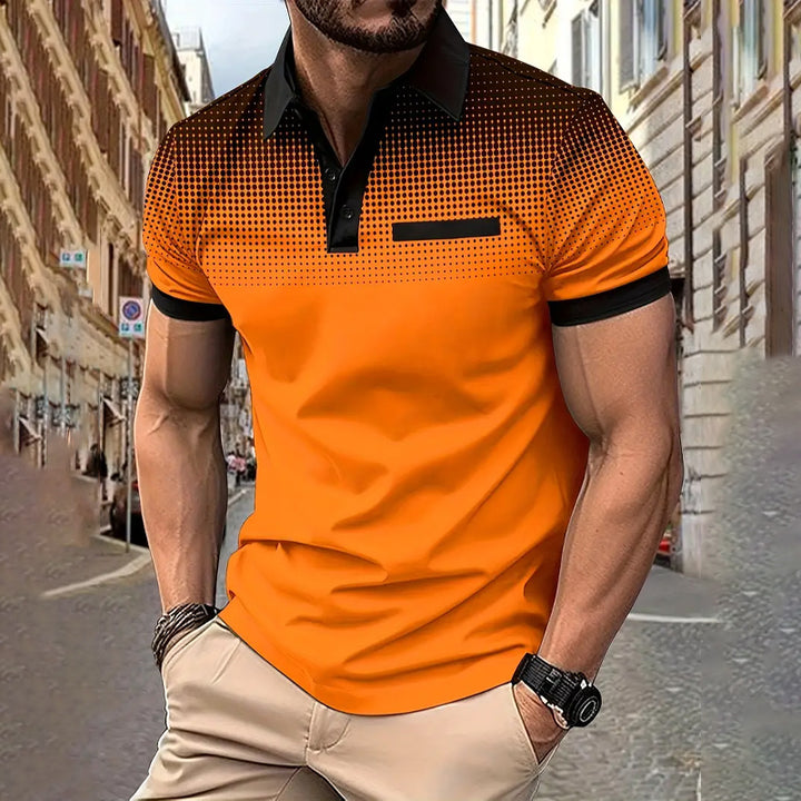 Men's Fashionable Gradient Polo Shirts 2408000112