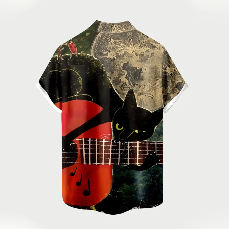 Men's Abstract Geometric Print Casual Short Sleeve Shirt