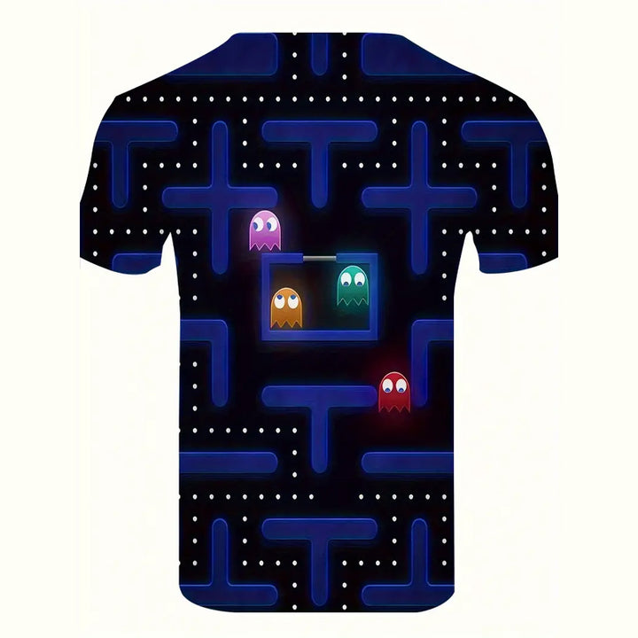 Men's Maze Print 3D Crew Neck T-Shirt