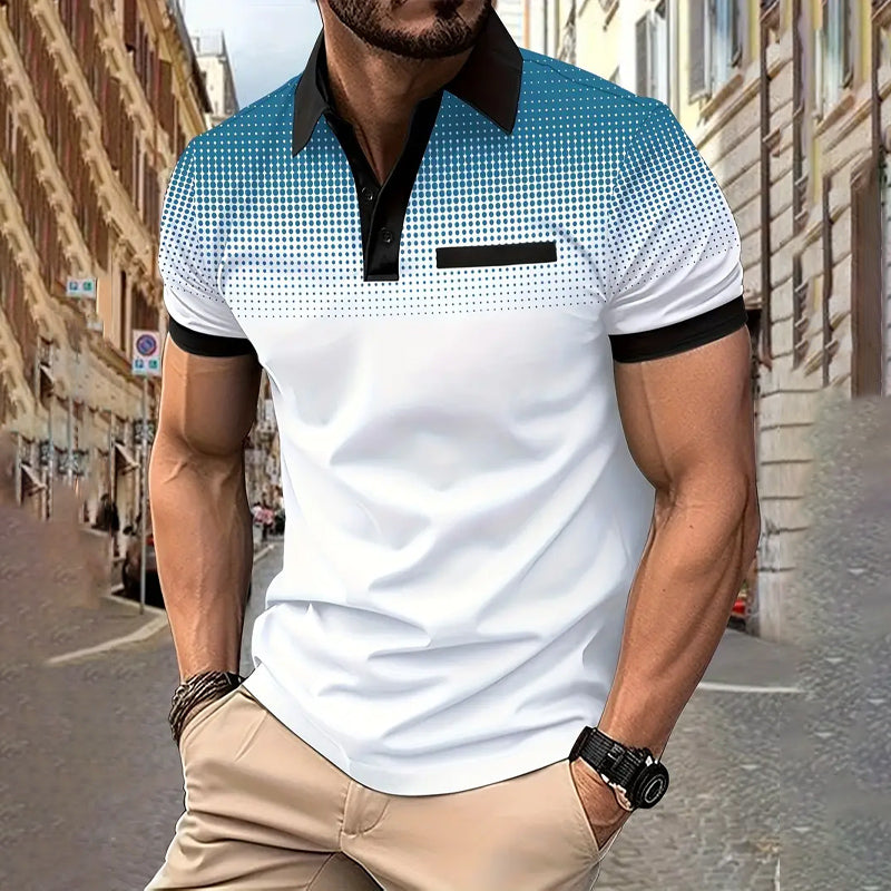 Men's Fashionable Gradient Polo Shirts 2408000112