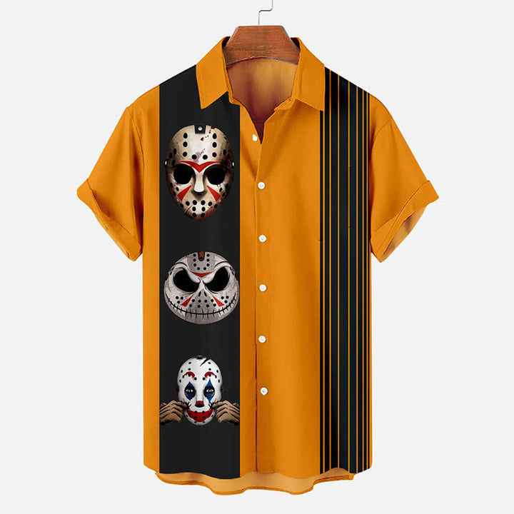 Halloween Anime Print Short Sleeve Shirt