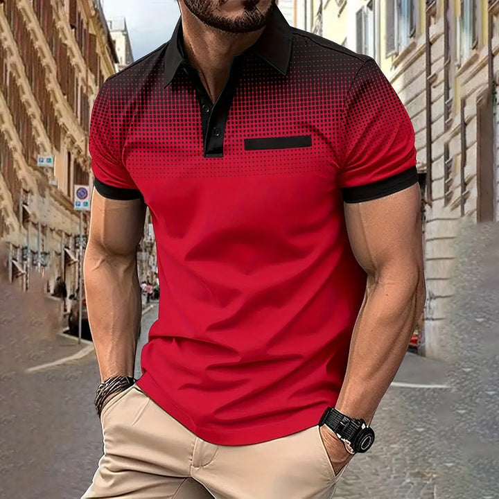 Men's Fashionable Gradient Polo Shirts 2408000112