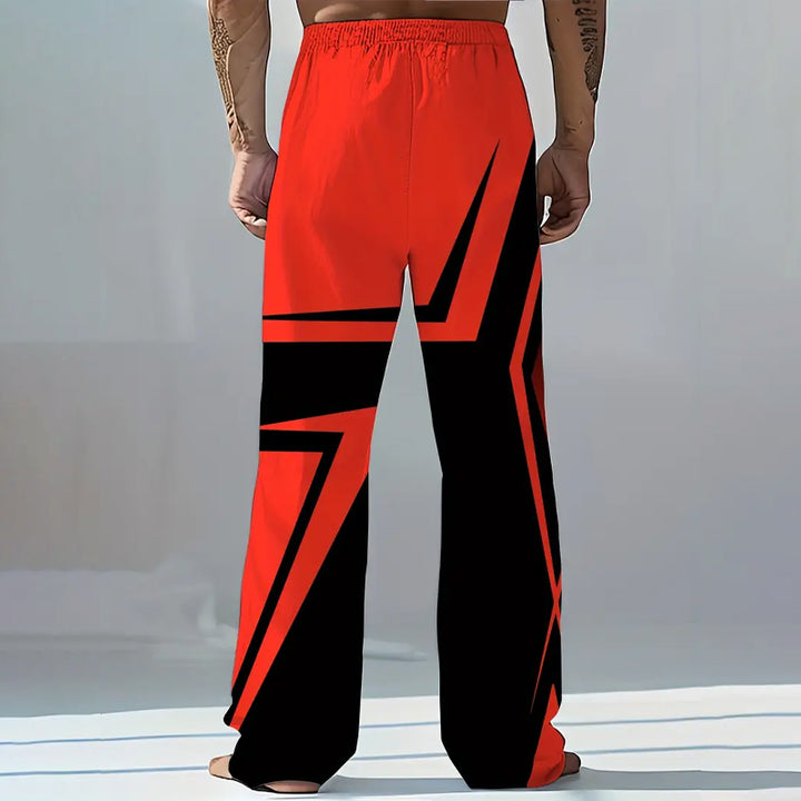 Men's Digital Print Loose Wide Leg Pants