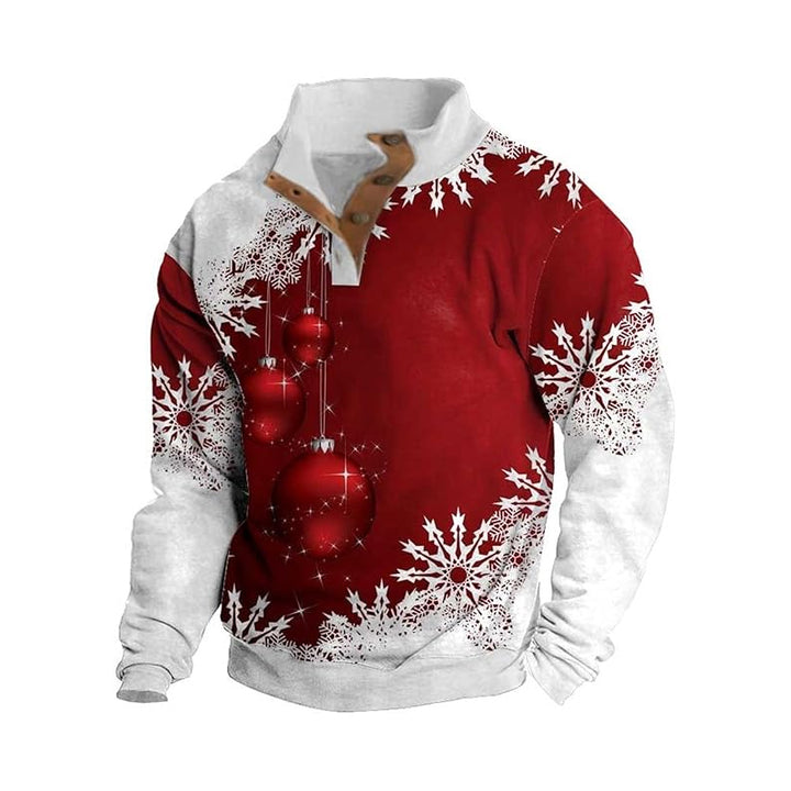 Men's Christmas Trendy Snowflake Graphic Print Sweatshirt