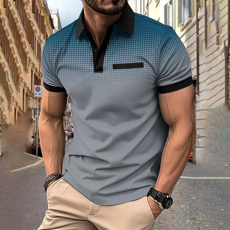 Men's Fashionable Gradient Polo Shirts 2408000112