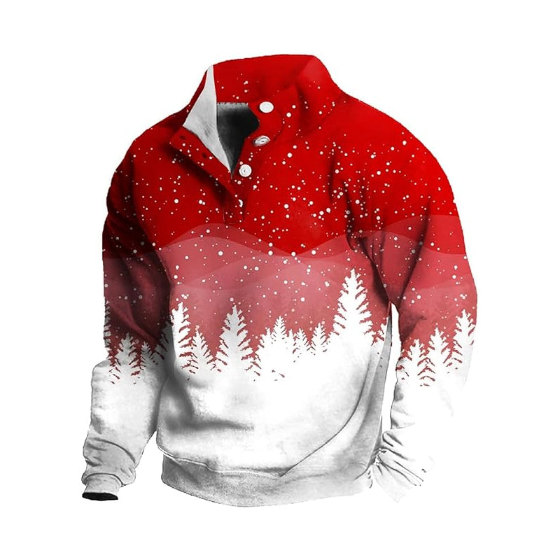 Men's Christmas Trendy Snowflake Graphic Print Sweatshirt