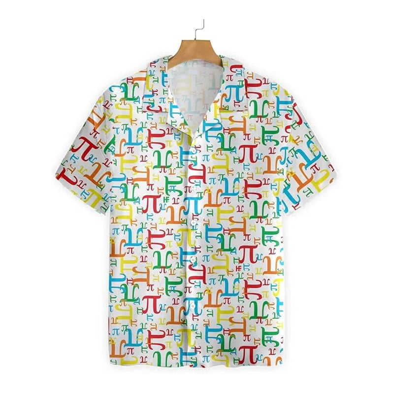 Men's Funny Math Printed Button Down Casual Shirts 2407001358