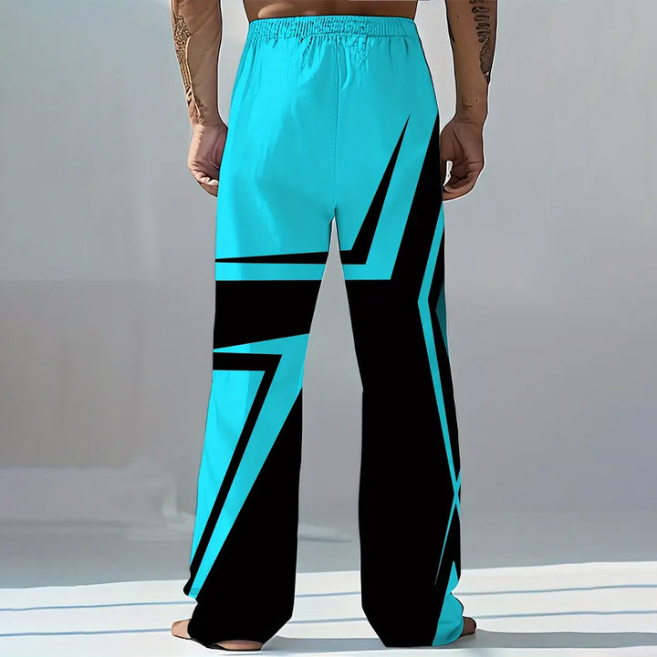 Men's Digital Print Loose Wide Leg Pants