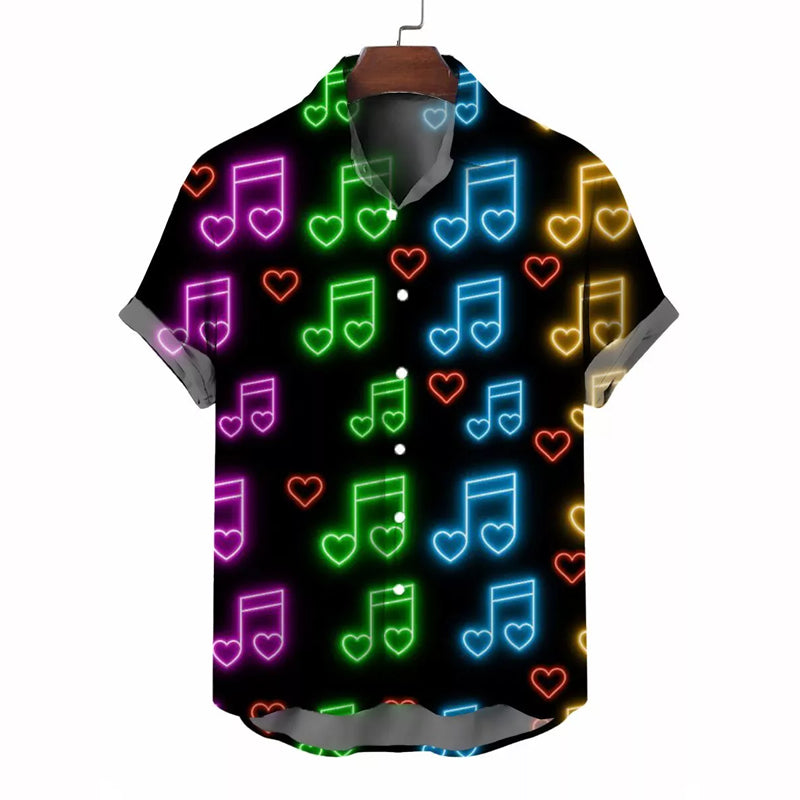 Men's Simple Music Notation Sheet Print Cozy Shirt