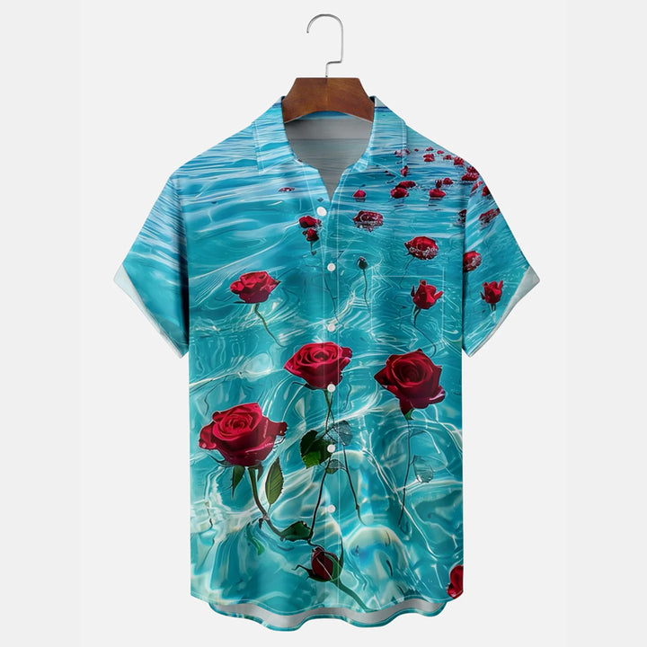 Men's Ocean Rose Light Art Hawaiian Shirt