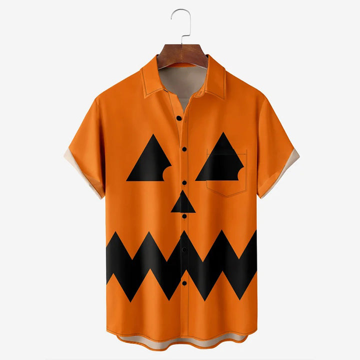 Men Halloween Shirts Short Sleeve Loose Fitting Shirts