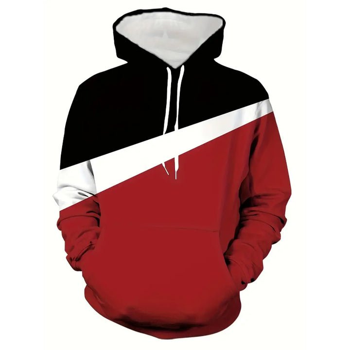 Men's Color Block Casual Hoodies Long Sleeve 2Pcs Outfits