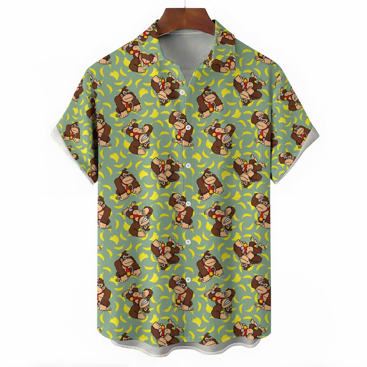 Mens Fashionable Monkey Print Shirt 2409003489