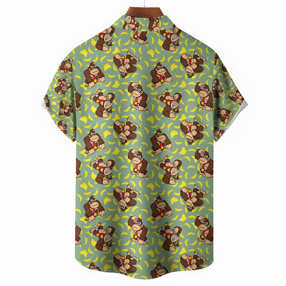 Mens Fashionable Monkey Print Shirt 2409003489