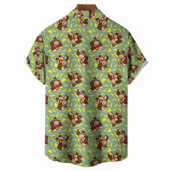 Mens Fashionable Monkey Print Shirt 2409003489