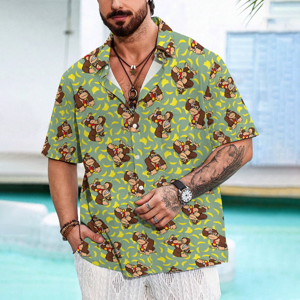 Mens Fashionable Monkey Print Shirt 2409003489