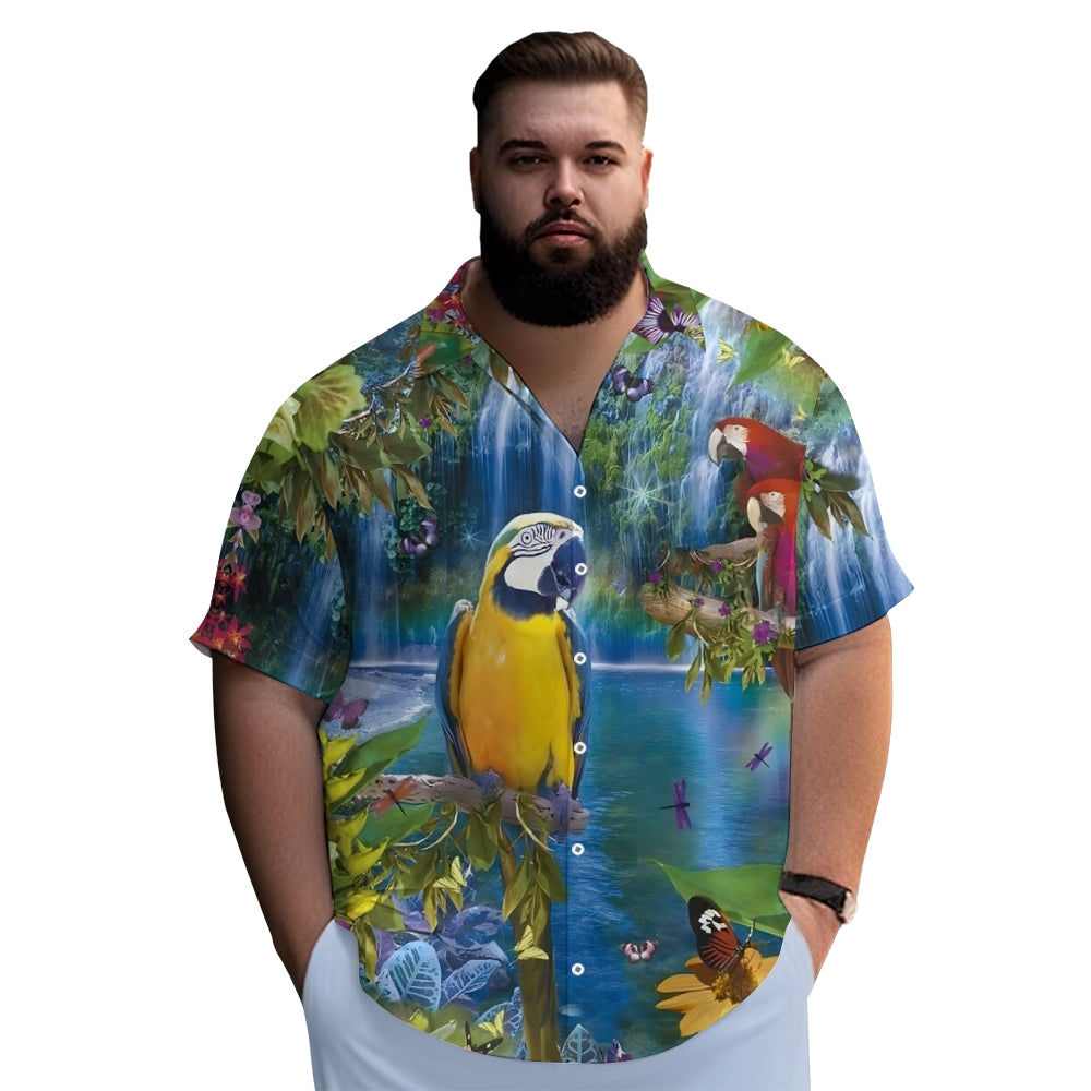 Men's Parrot Casual Fashion Short Sleeve Shirt 2307101178